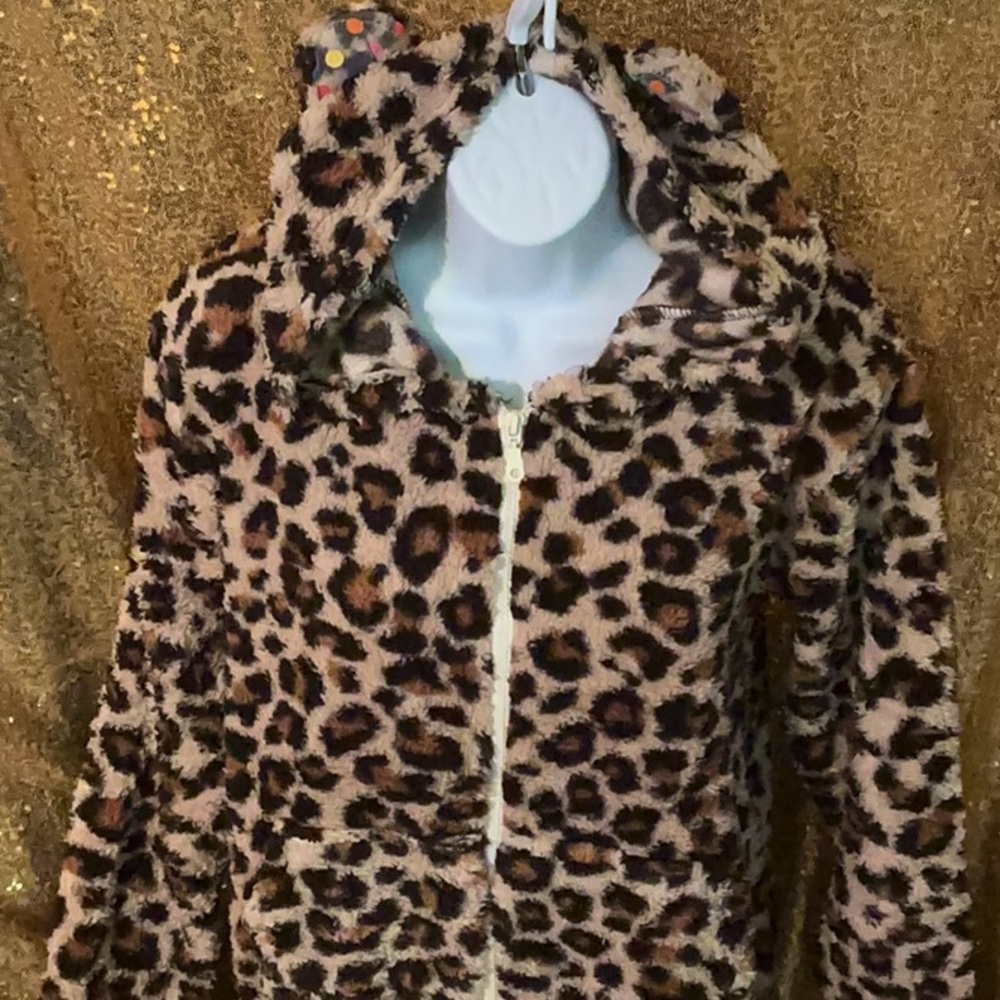 Fashion Nova Kids Leopard Print Hooded Puffer Jacket - Brown/Tan
